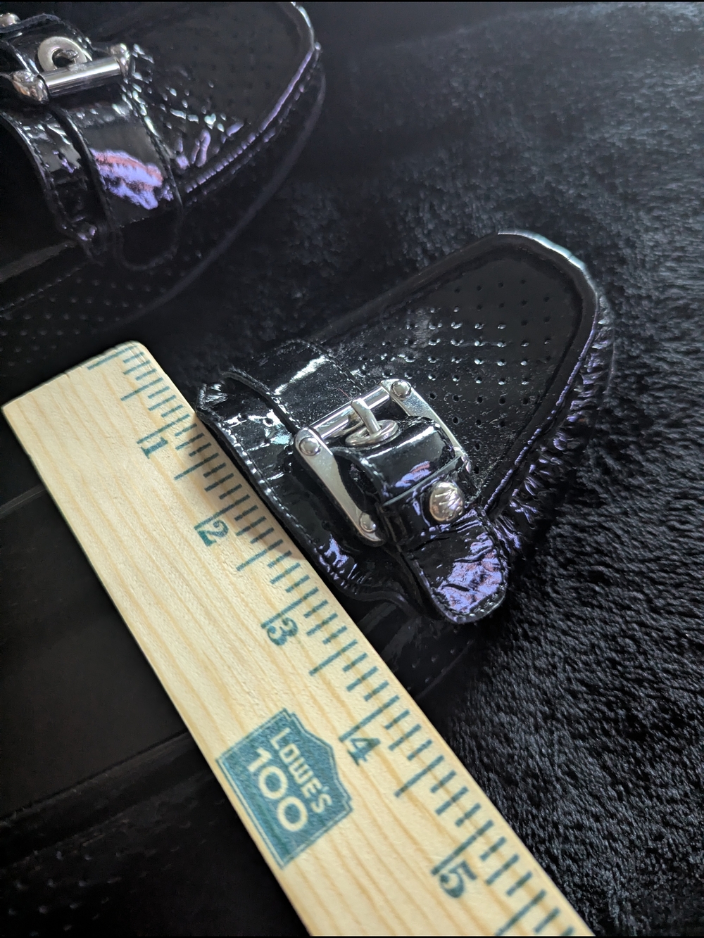 Stuart Weitzman Black Patent Leather Loafers with Silver Hardware 9m - Picture 3 of 10